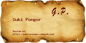 Gubi Pongor névjegykártya
